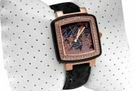 Женские наручные часы Louis Vuitton(Луи Вьютон) Night Glamour золотые со стразами