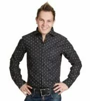 Мужская рубашка Paul Smith (Пол Смит) черная с ромбиками Quadro Style