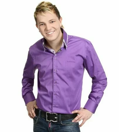Мужская рубашка Paul Smith (Пол Смит) сиреневая с тройным воротом ― Ваш любимый интернет-магазин Розовый Кокаин!