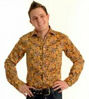 Мужская рубашка Paul Smith (Пол Смит) желтая с цветами Yellow Glamour